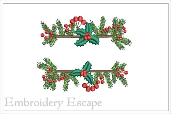 Christmas name frame embroidery design