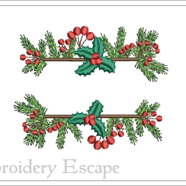 Christmas name frame embroidery design