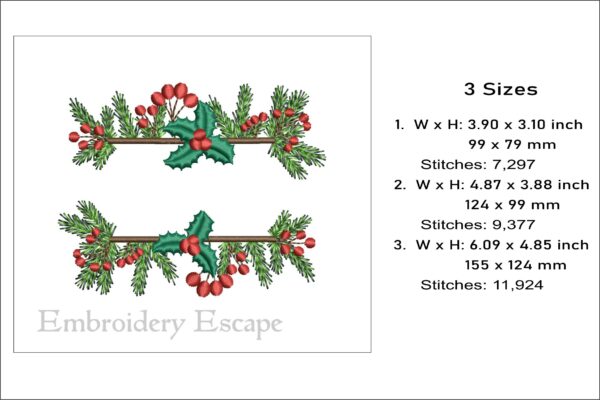 Christmas name frame embroidery design