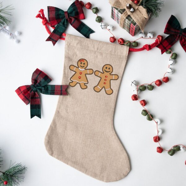 Gingerbread couple embroidery design