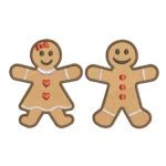 Gingerbread Couple Embroidery Design 2