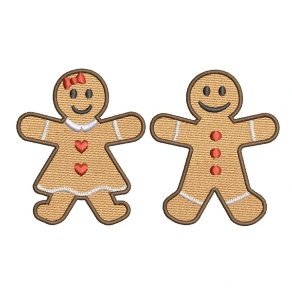 Gingerbread couple embroidery design 2 - Christmas embroidery pattern