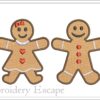 Gingerbread couple embroidery design