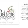 Believe embroidery design