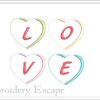 Candy hearts love embroidery design