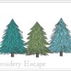 Christmas trees embroidery design