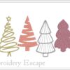 Christmas trees embroidery design