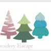 Colorful Christmas trees embroidery design