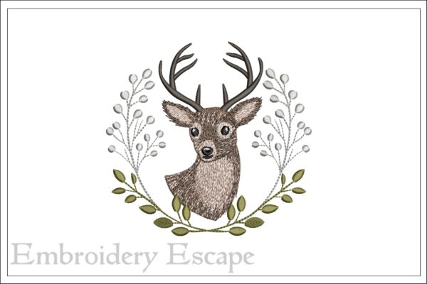 Deer embroidery design