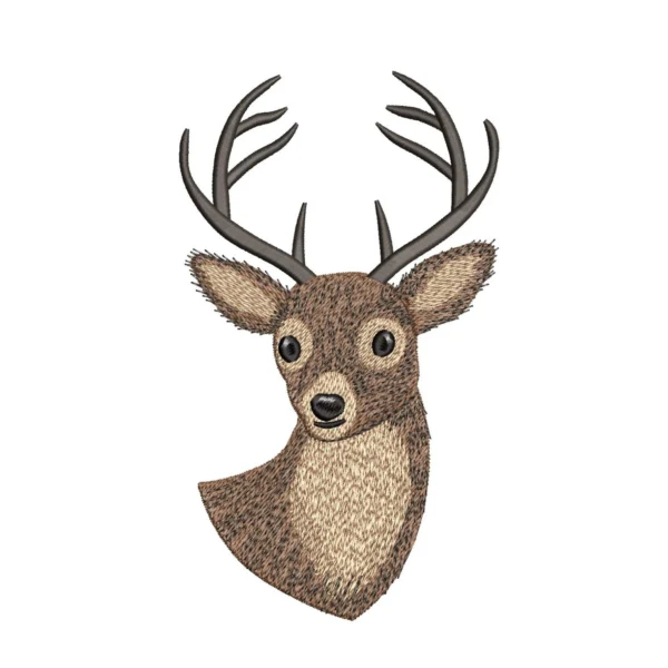 Deer embroidery design - forest animal embroidery pattern