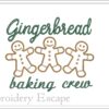 Gingerbread baking crew embroidery design