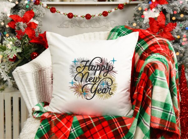 Happy New Year embroidery design