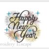 Happy New Year embroidery design