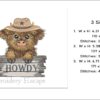 Highland cow Howdy embroidery design