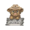 Highland cow embroidery design- Texas cow embroidery pattern