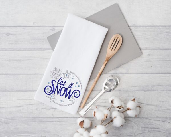 Let it snow embroidery design