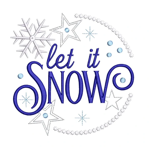 Let it snow embroidery design 1 - snowflakes embroidery design - frosty winter embroidery pattern 1