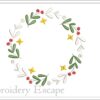 Floral wreath embroidery design