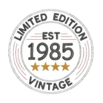 40th Birthday Embroidery Design - Born in 1985