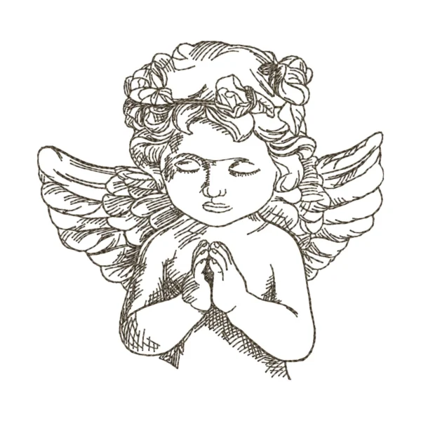 Angel embroidery design 2 - sketch embroidery design