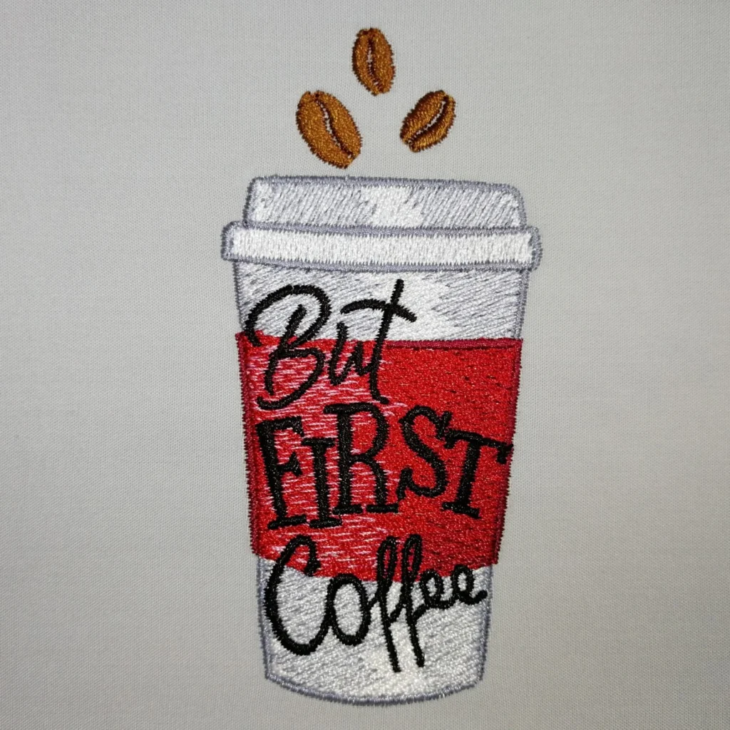 But first coffee embroidery design - coffee to go embroidery