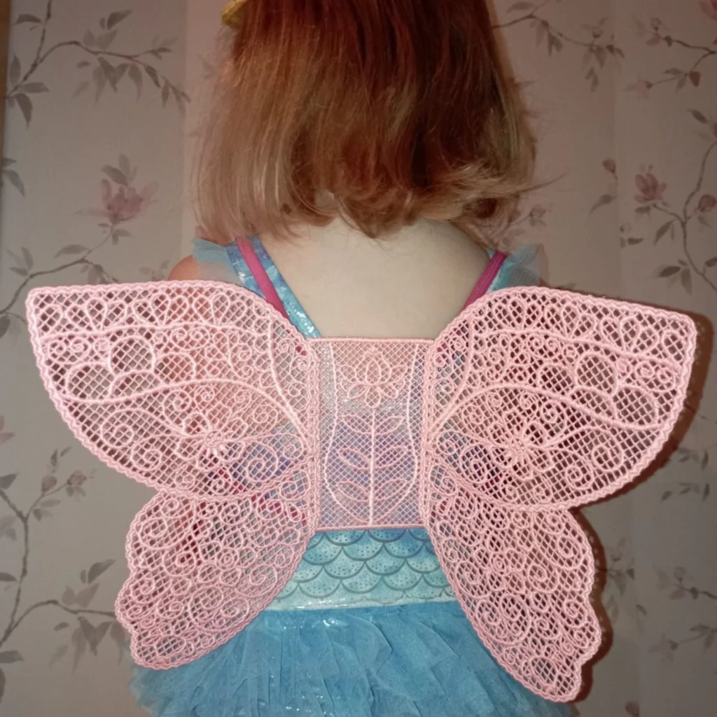 Butterfly wings embroidery design - freestanding embroidery