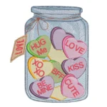 Candy Hearts Embroidery Design - Love in a Jar Pattern