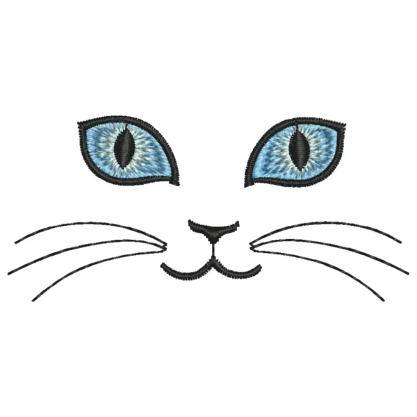 Cat eyes embroidery design- cute cat face embroidery pattern