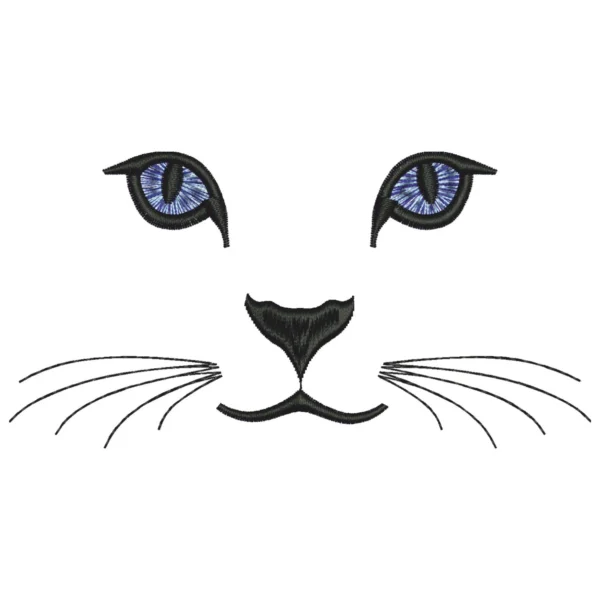 Cat face embroidery design 2- cat eyes embroidery pattern