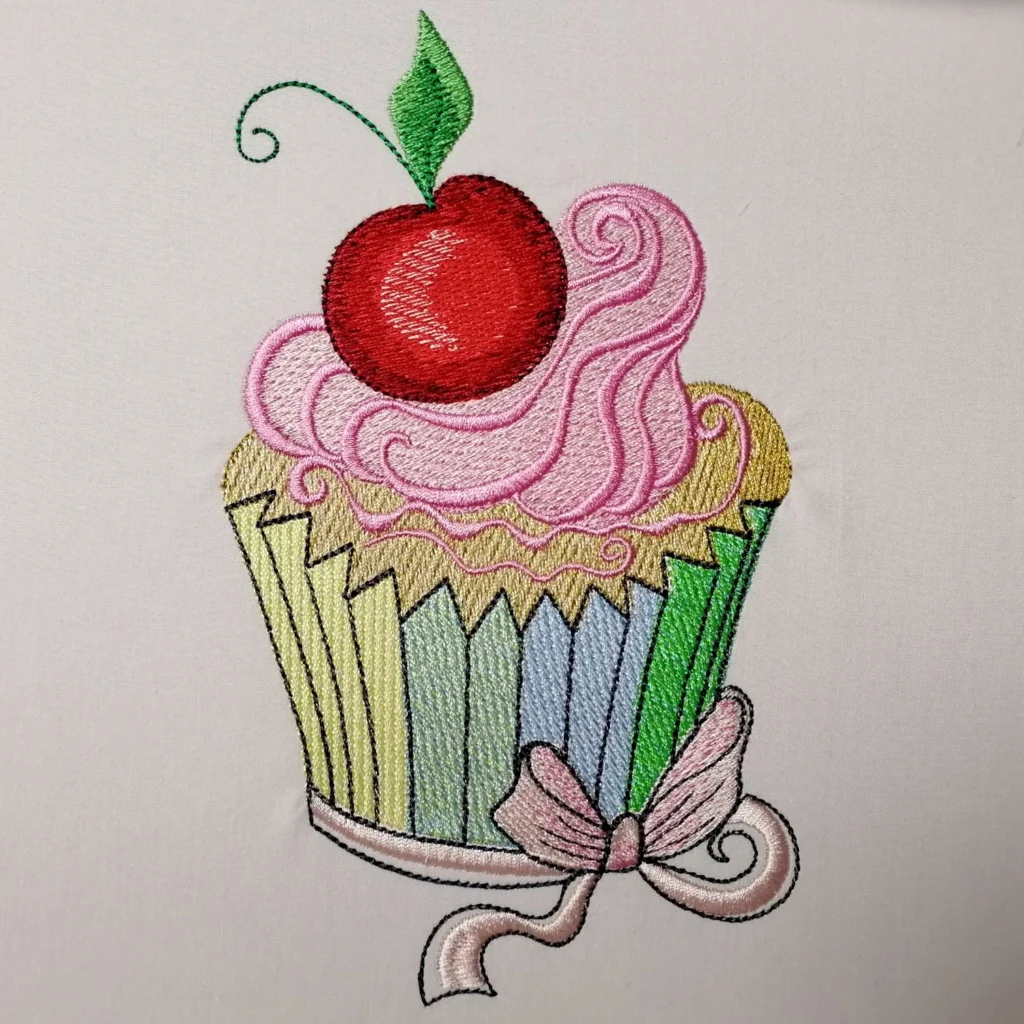 Cupcake embroidery design 2 - dessert embroidery design