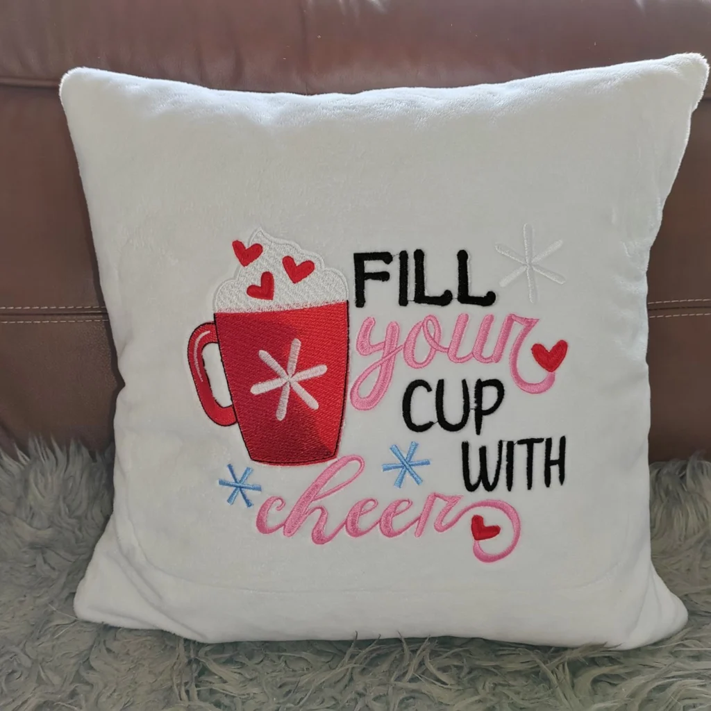 Fill your cup embroidery design