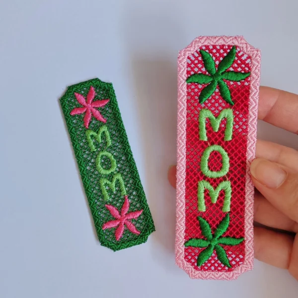 Freestanding embroidery design - bookmark for mom embroidery pattern