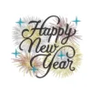 Happy new year embroidery design- colorful fireworks embroidery pattern