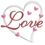 Love & Hearts Embroidery Design - Simple Embroidery Pattern