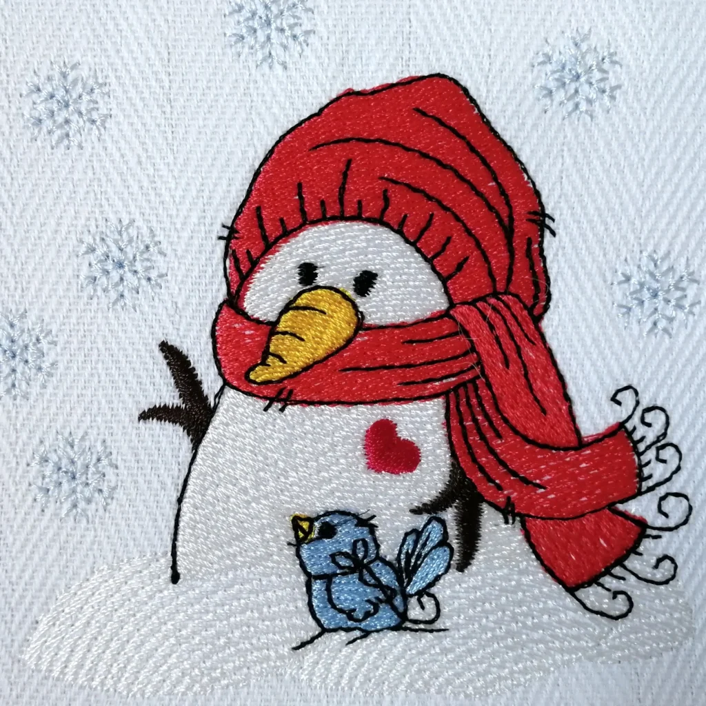 Snowman embroidery design - winter embroidery pattern