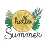 Hello Summer Embroidery Design - Tropical Embroidery Pattern