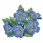 Wild Rose Embroidery Design - Blue Rose Pattern