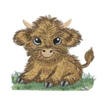Highland Cow Embroidery Design - Farm Animal Embroidery