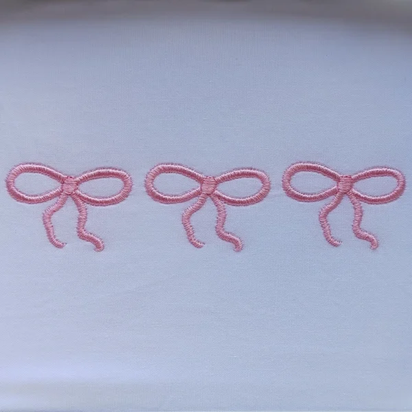 Pink bows embroidery design - simple bow embroidery pattern