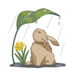 Spring Bunny Embroidery Design 1 - Nature Embroidery Pattern