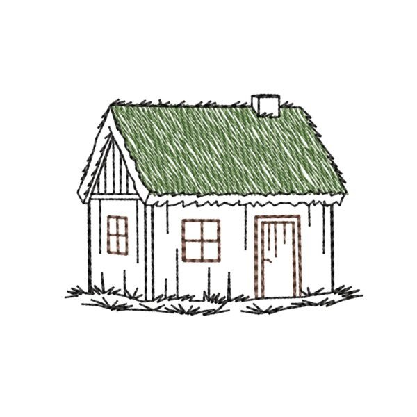 House sketch embroidery design House sketch embroidery design