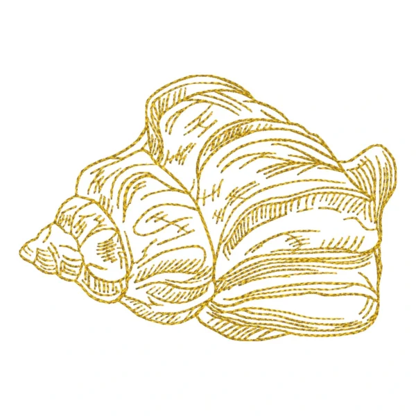 Shell Sketch Embroidery Design 8 - Sea Shell Embroidery