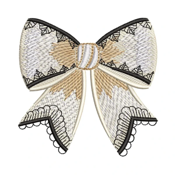 Bow - lace embroidery design