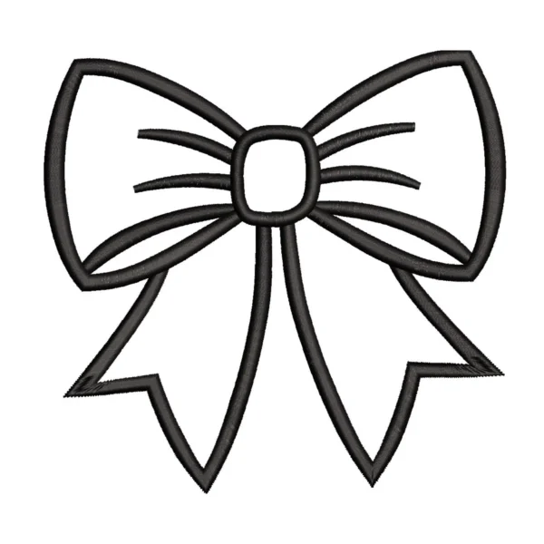 Bow Outline Embroidery Design - Machine Embroidery