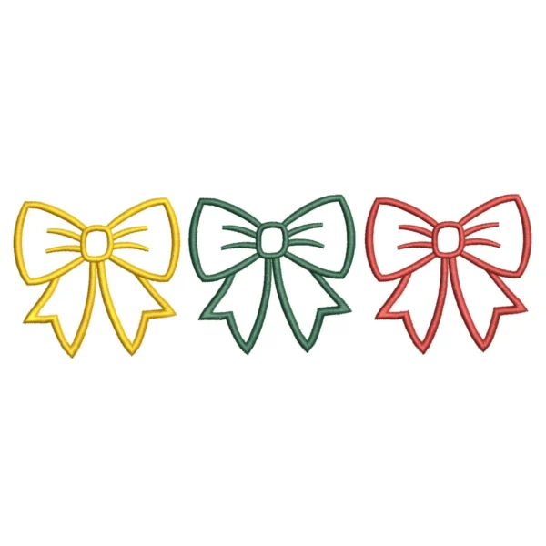 Colorful bows embroidery design