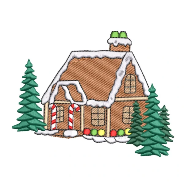Gingerbread house embroidery design Gingerbread house embroidery design