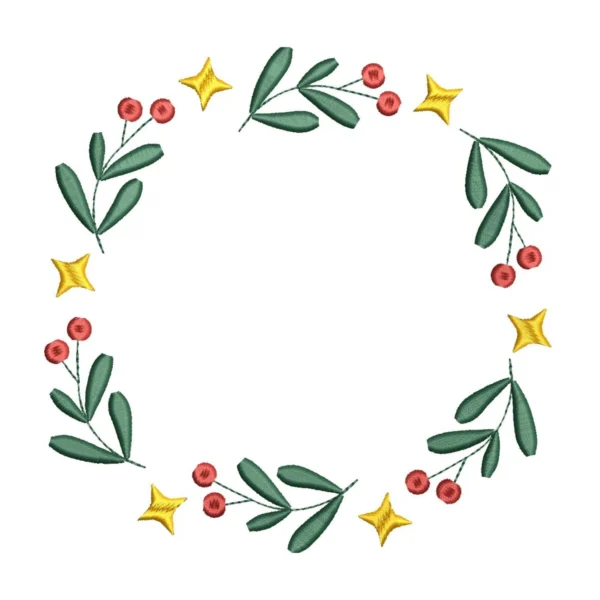 Christmas wreath embroidery design 2 - monogram frame pattern Christmas wreath embroidery design 2 - monogram frame pattern