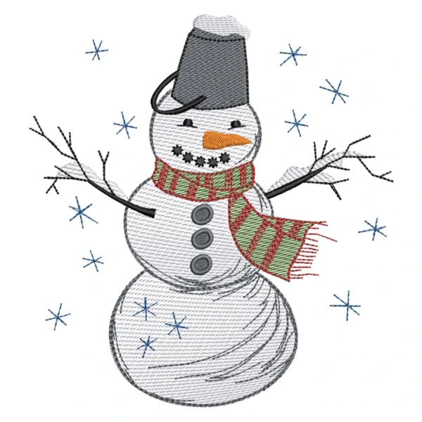 Cute snowman embroidery design