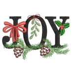 Joy Embroidery Design 1 - Christmas Embroidery Pattern