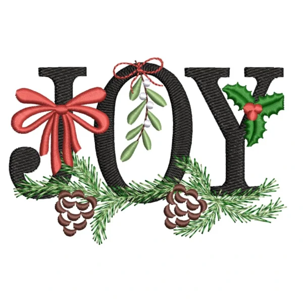 Joy embroidery design - christmas embroidery pattern Joy embroidery design - christmas embroidery pattern